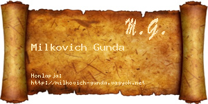 Milkovich Gunda névjegykártya